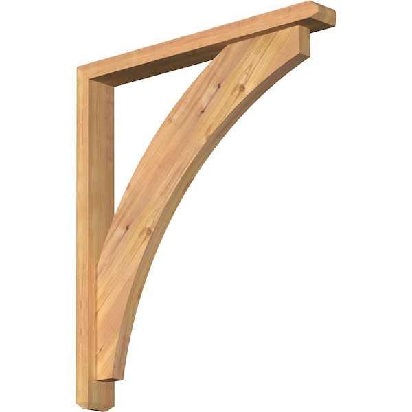 Ekena Millwork Thorton Craftsman Smooth Bracket w/ Offset Brace, Western Red Cedar, 3 1/2"W x 28"D x 32"H BKT0402X28X32THR04SWR - main